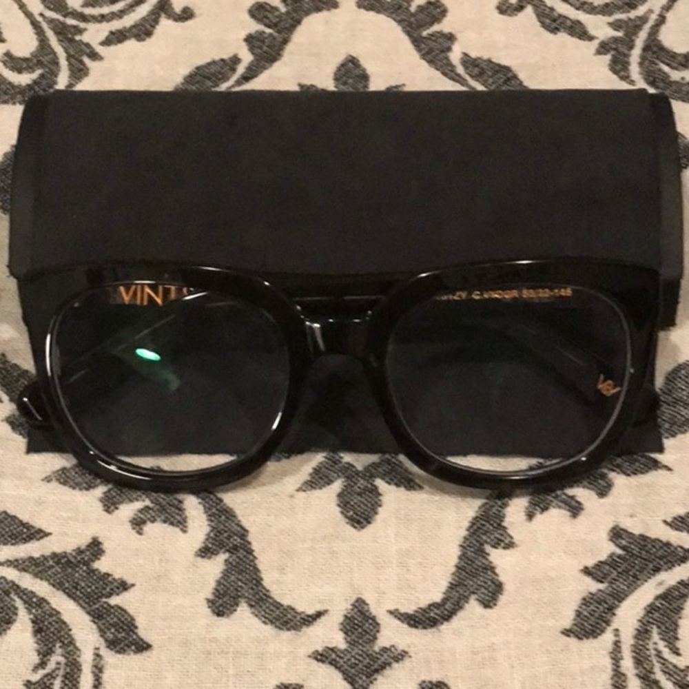 Vint & York “Ritzy” Eyeglass Frames Dark Brown Tortoise & Turquoise Blue - Picture 14 of 16